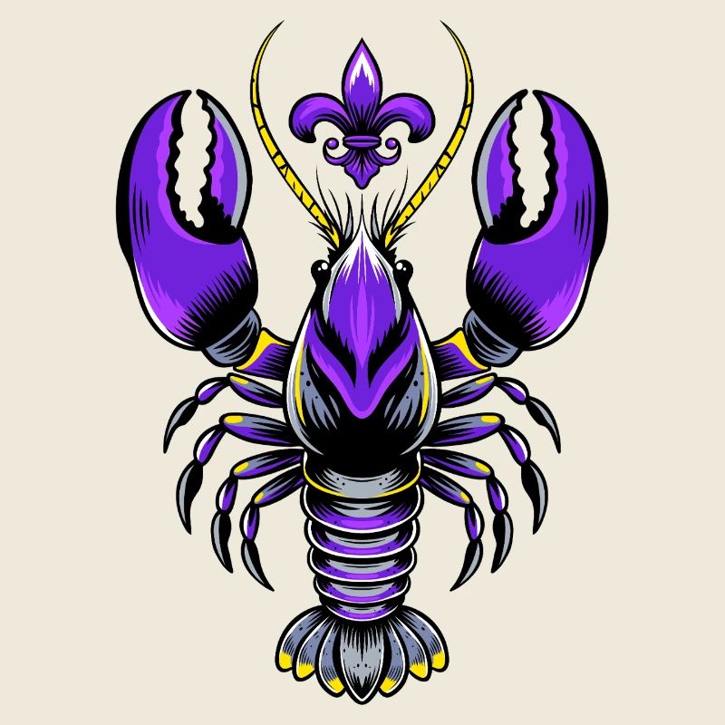 Mardi Gras Languste mit Fleur-de-Lis Design