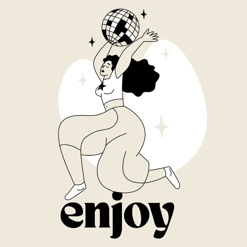 Fille dansante avec lune et étoiles Design