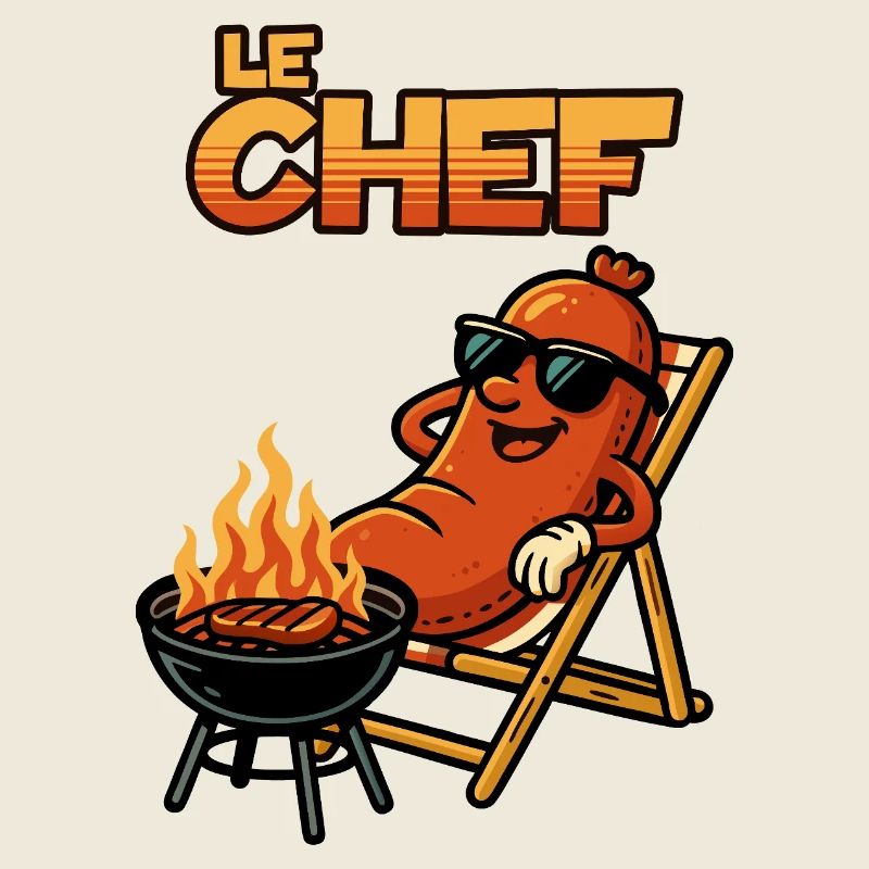 Le Chef : Maître du grill dans le style rétro
