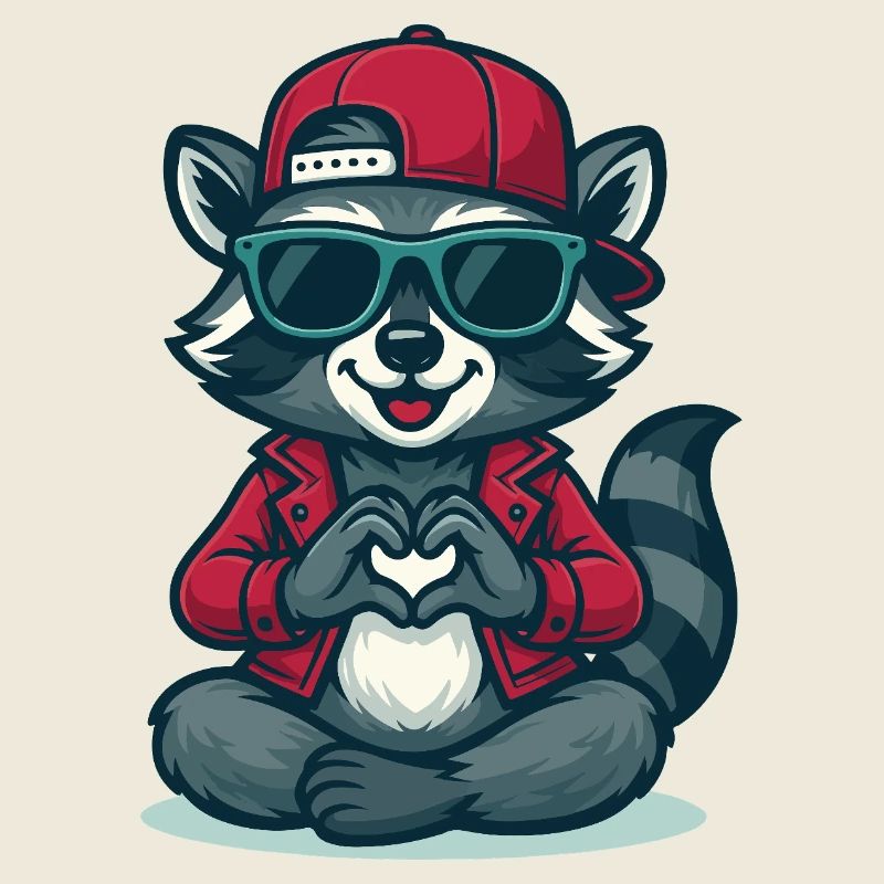 Coeur patte raton laveur bébé