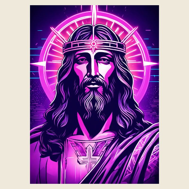 Néon Jésus avec halo