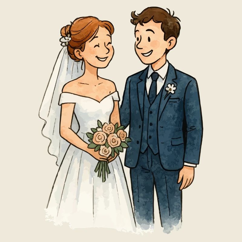 bande dessinée de couple marié