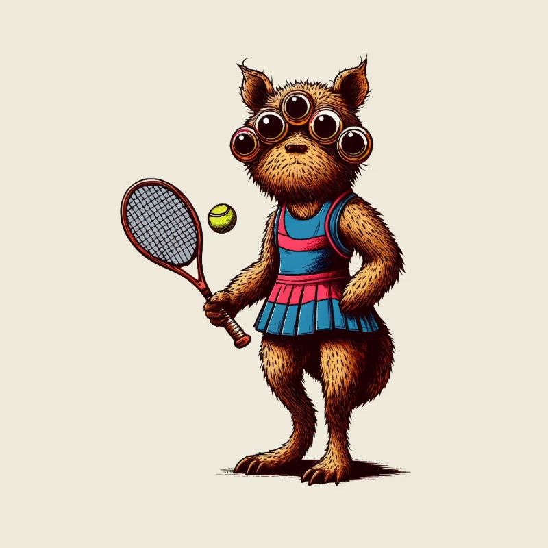 Tennis fanatic creature