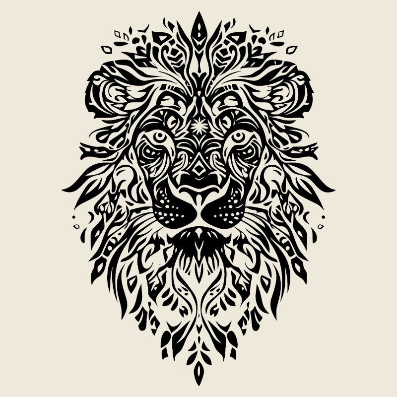 Visage de Mandala Lion