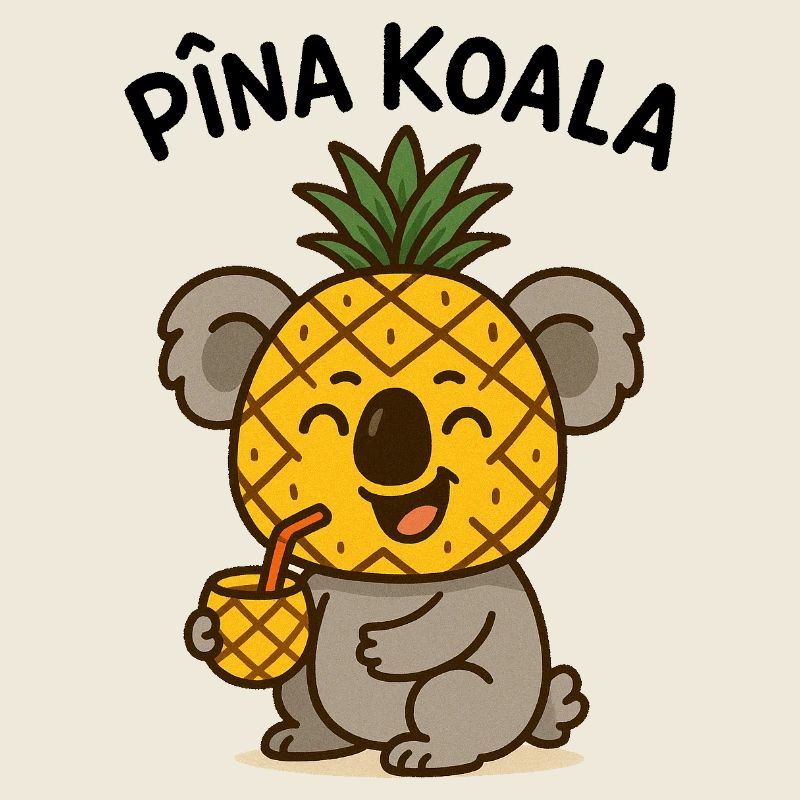 Koala mit Ananas und Fruchtdrink