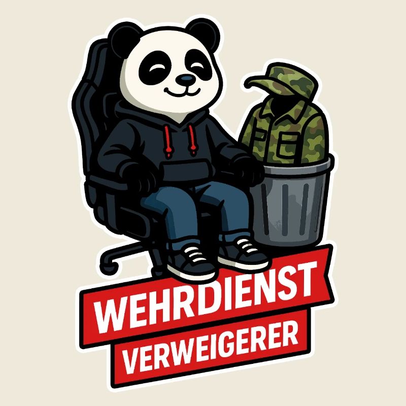 Wehrdienst verweigern Panda Frieden Design
