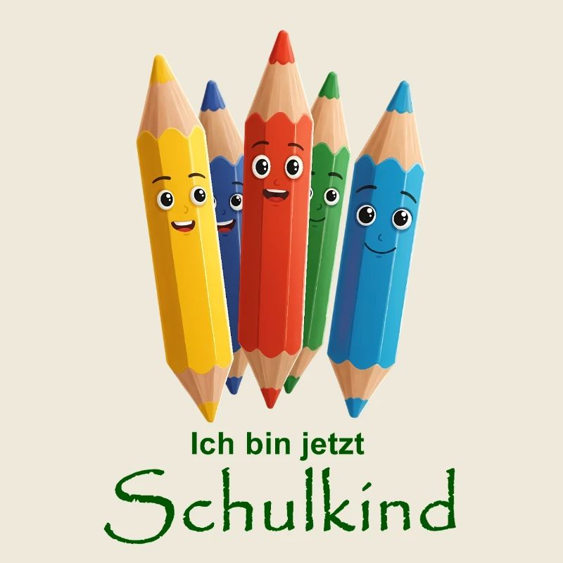 Bunte Buntstifte mit fröhlichen Gesichtern