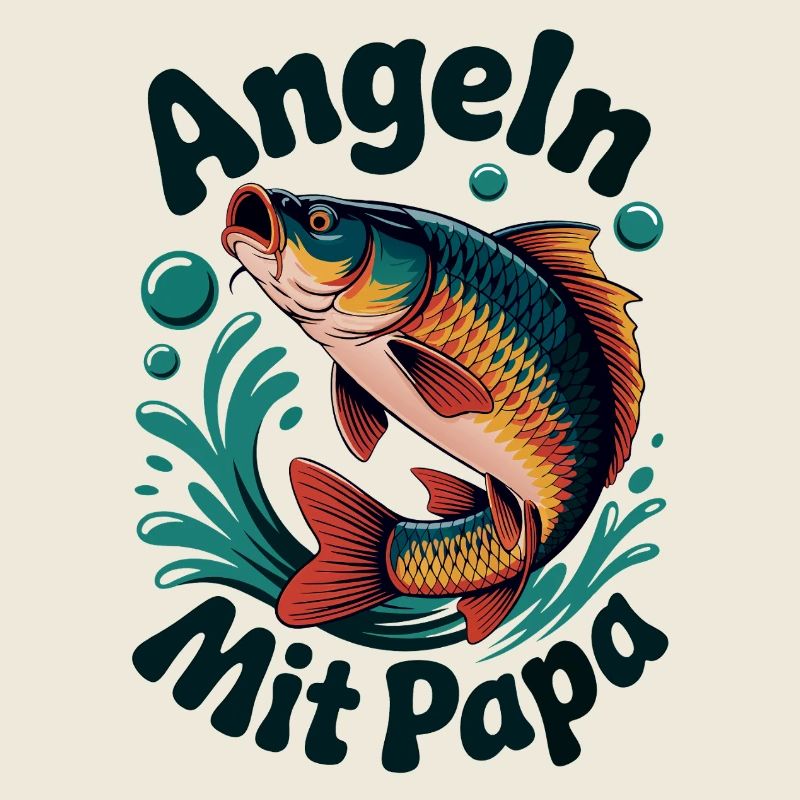 Fishing with Dad fish illustration with saying