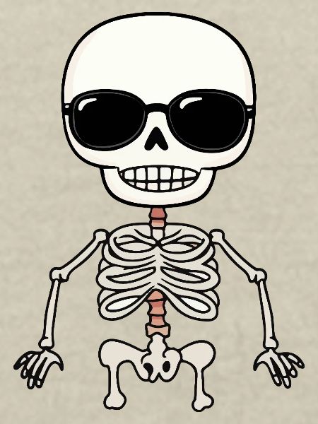 Skeleton mit Sonnenbrille und Stil