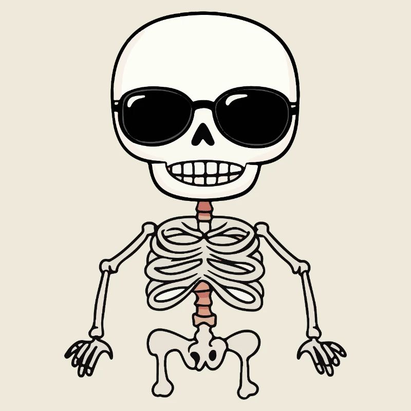 Skeleton mit Sonnenbrille und Stil