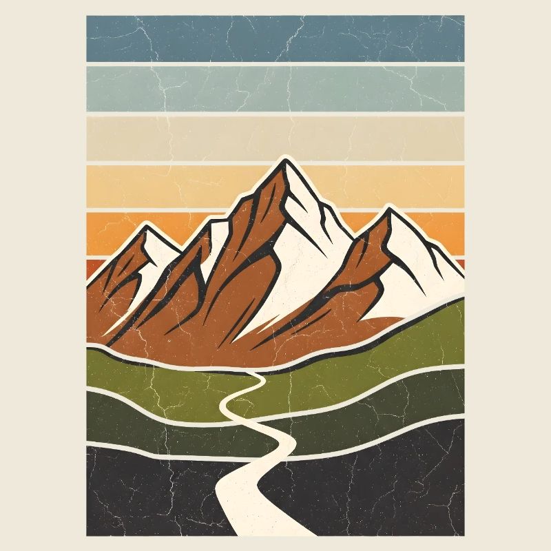 Randonnée - Montagnes et chemin rétro