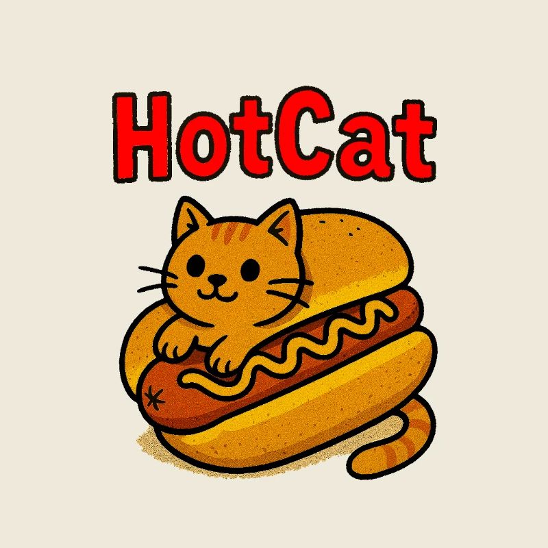 Beheizte Katze Hot Dog Illustration
