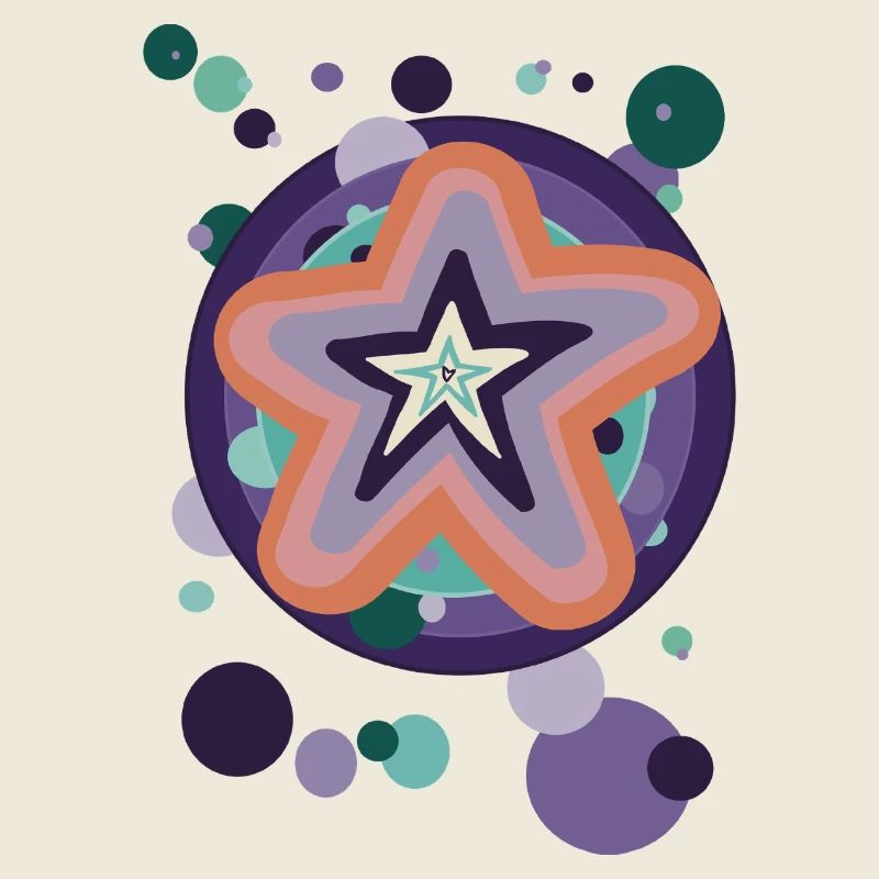 Abstract star pattern in pastel colors