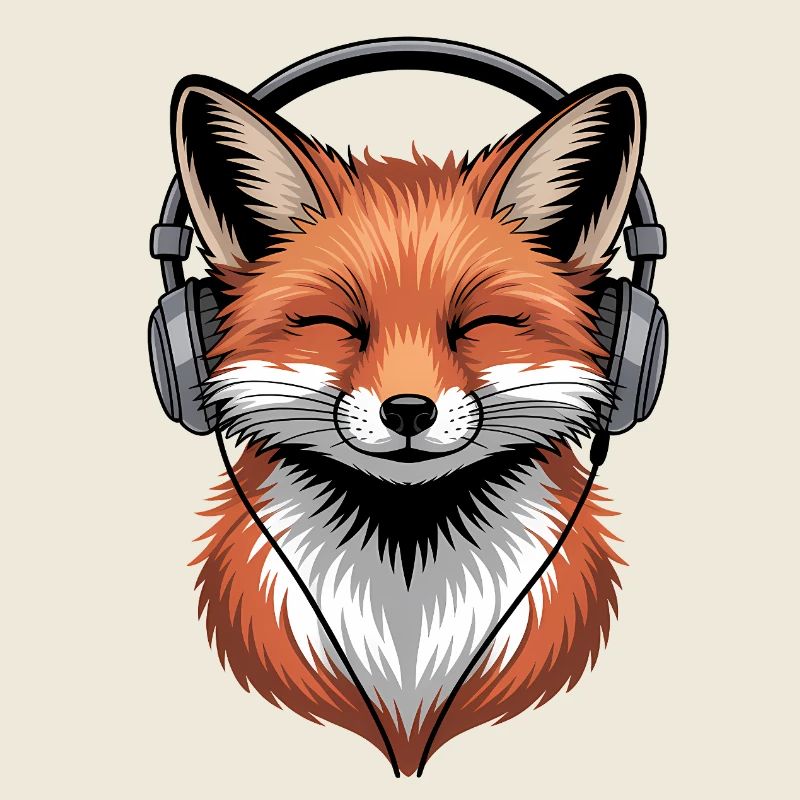 Renard avec casque