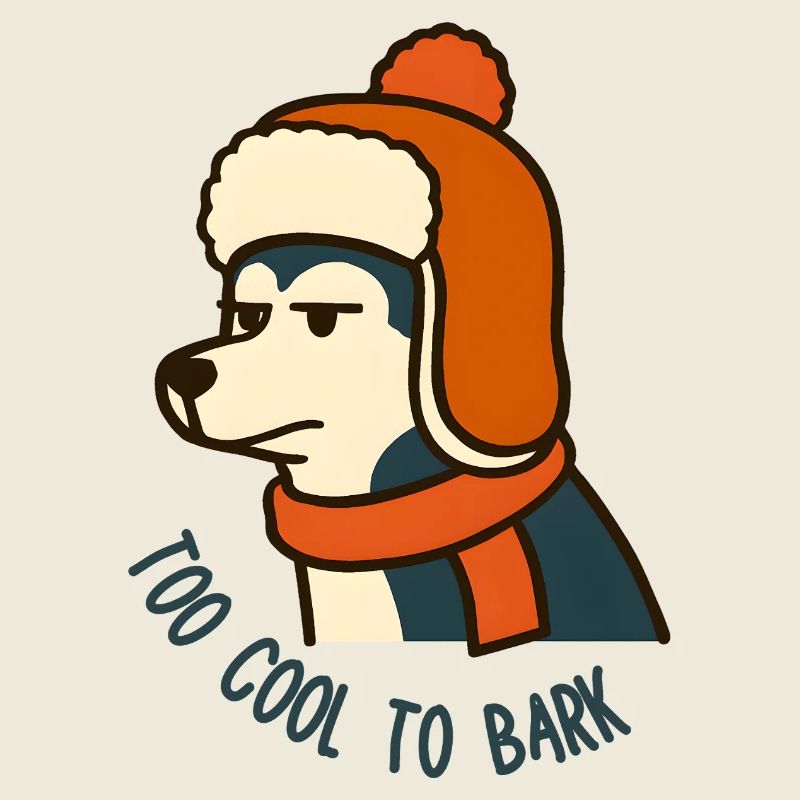 Winter Pooch Too Cold to Bark Hysky