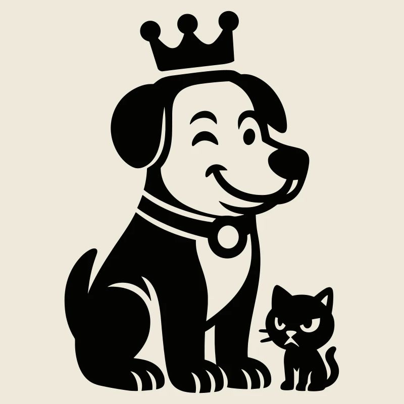 Chien royal avec chat