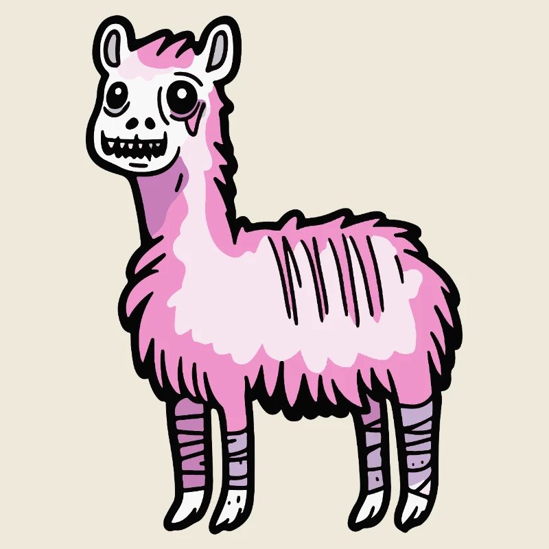 Alpaka Llama Halloween Comic Lustig