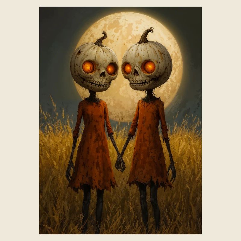 Jumeaux citrouilles au clair de lune