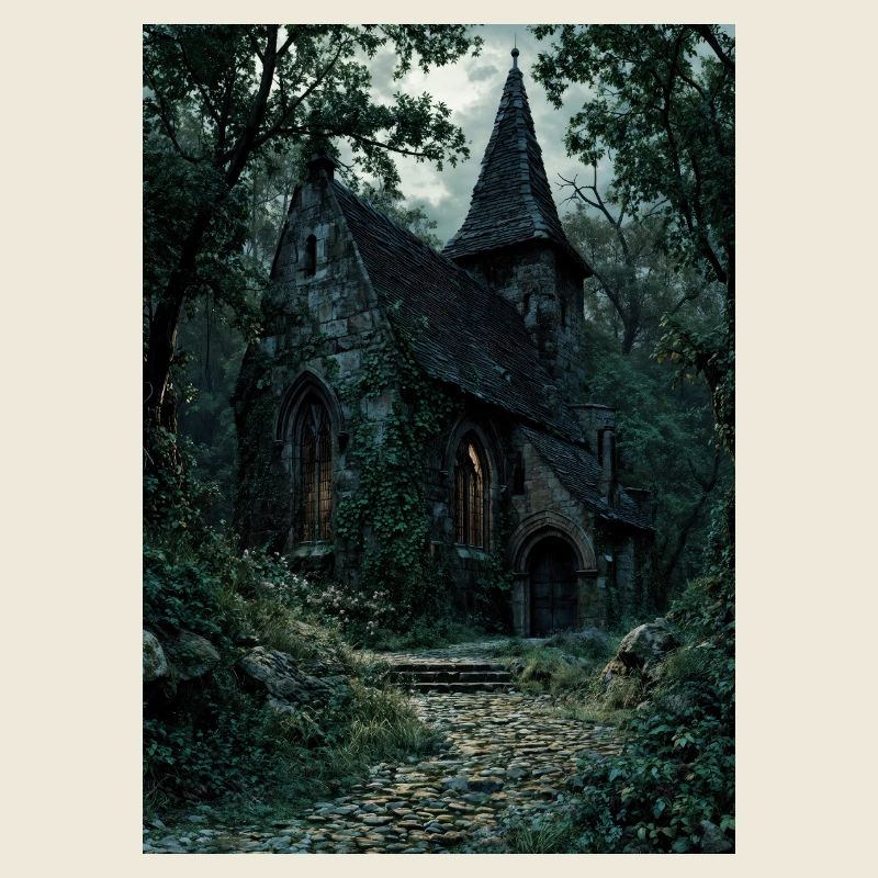 Moonlit Forest Chapel