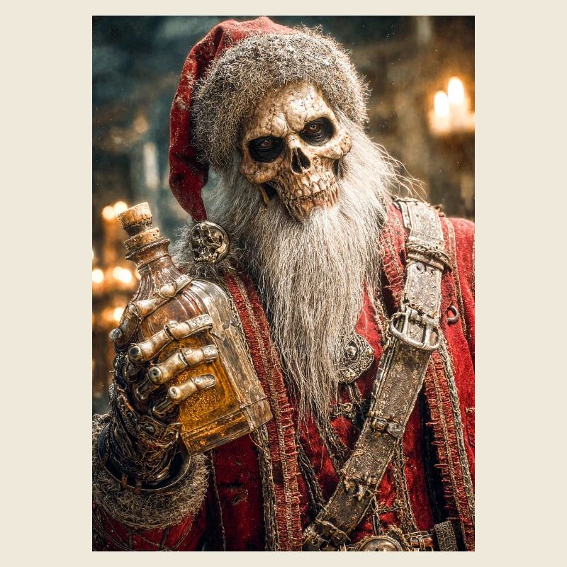 Skelett-Weihnachtsmann im Glut-Gorefest