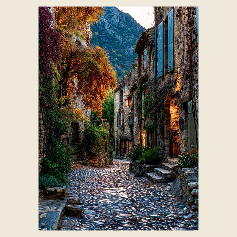 Allée d’automne à Stone Village