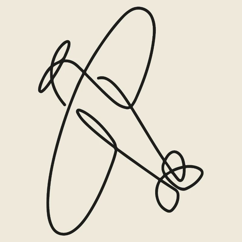 Propeller Plane Sketch – Classic Flight Motif