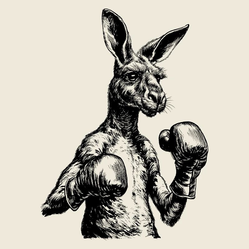 Känguru mit Boxhandschuhen schwarz :)