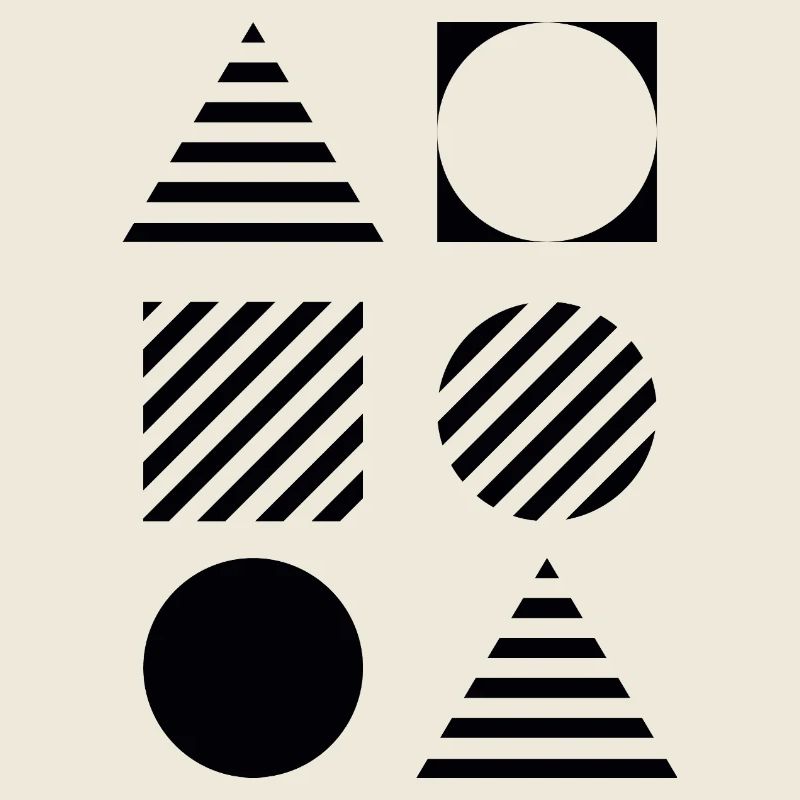 Triangles et cercles géométriques Bauhaus