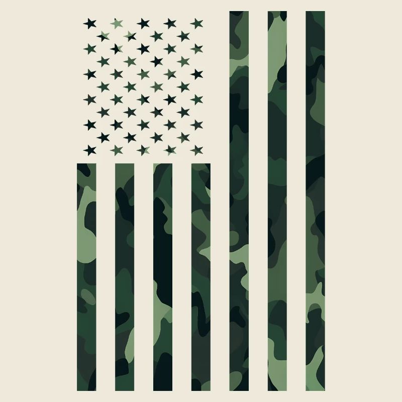 Drapeau des États-Unis Camo Camouflage Armée Militaire