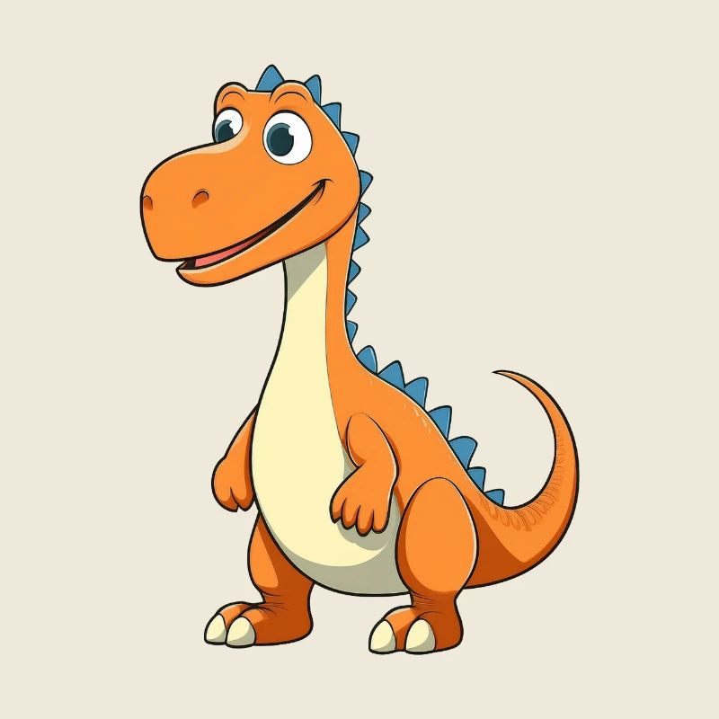 Dessin animé de dinosaure heureux