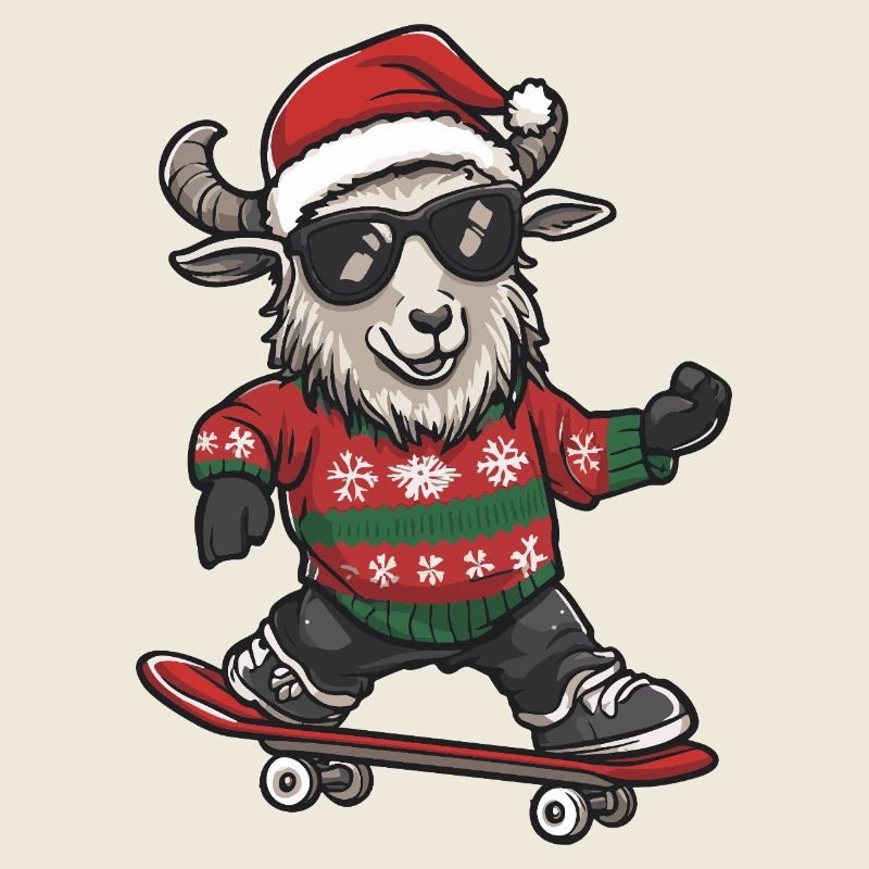 Mountain Goat Christmas Funny