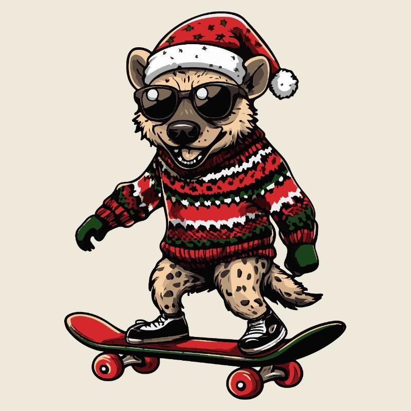 Hyäne Weihnachten Lustig