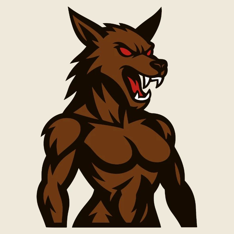 Angry Brown Wolf Mascot