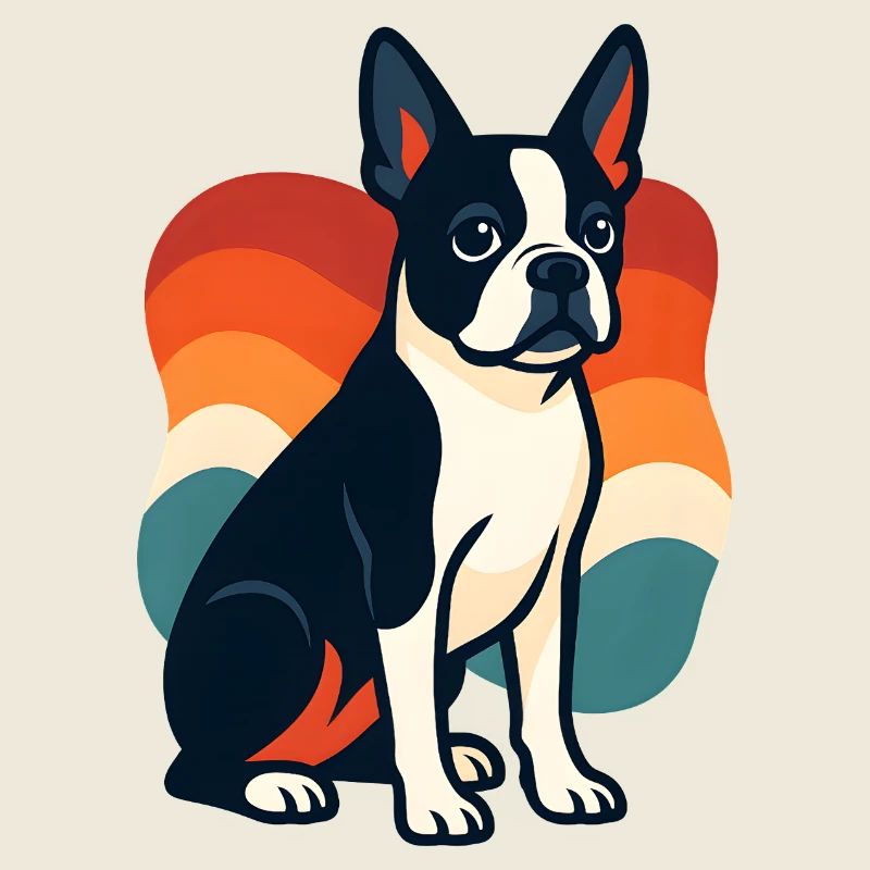 Buntes Boston Terrier Hundemotiv