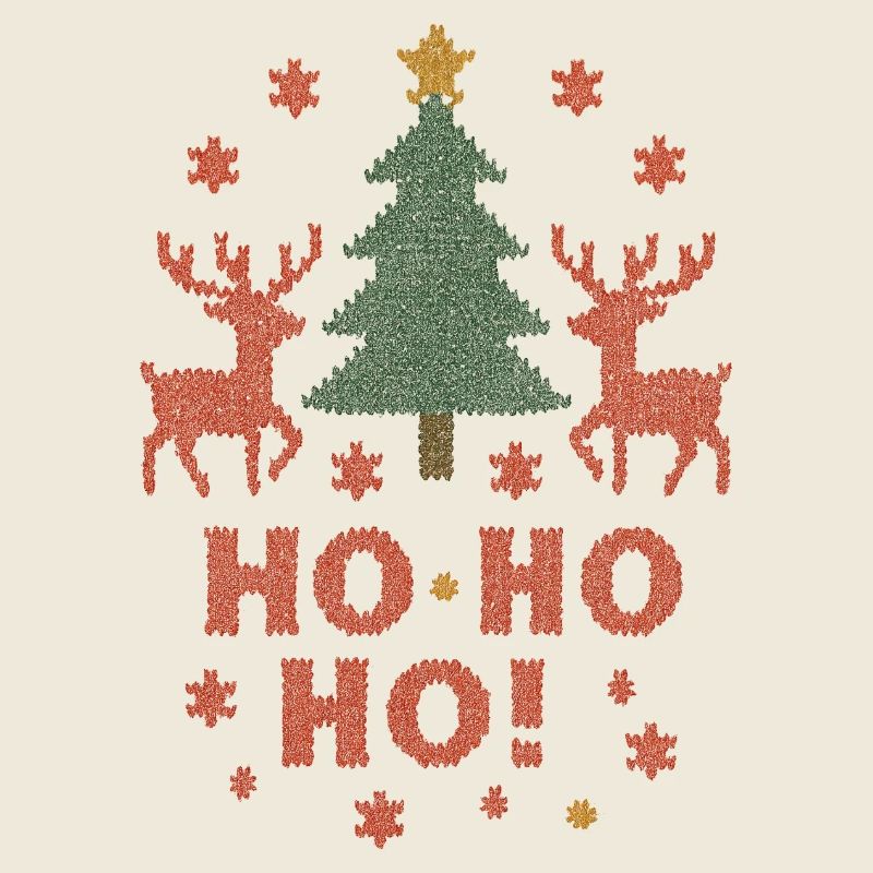 Sapin de Noël avec renne HO HO HO