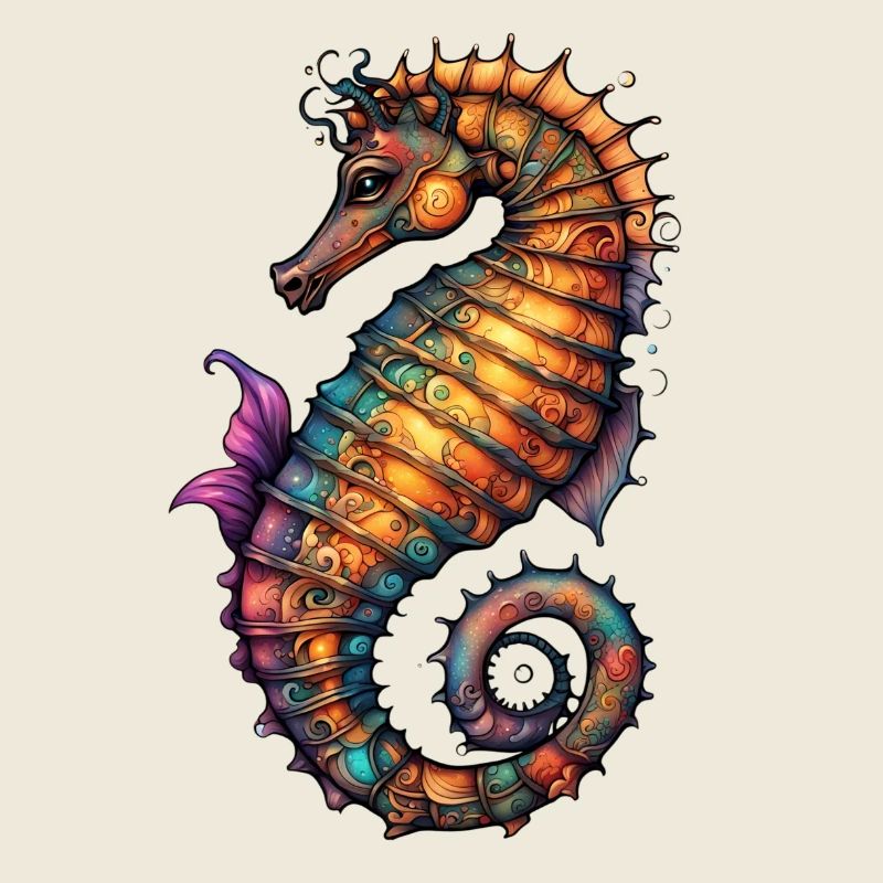 Hippocampe ornemental mer de couleurs