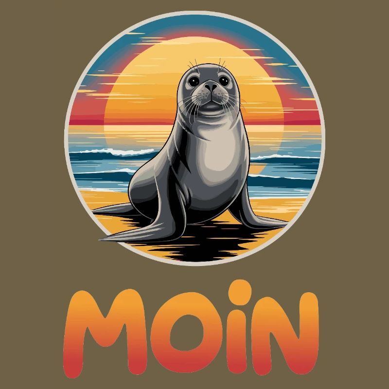 Cute Seal Moin On The Beach Sunset
