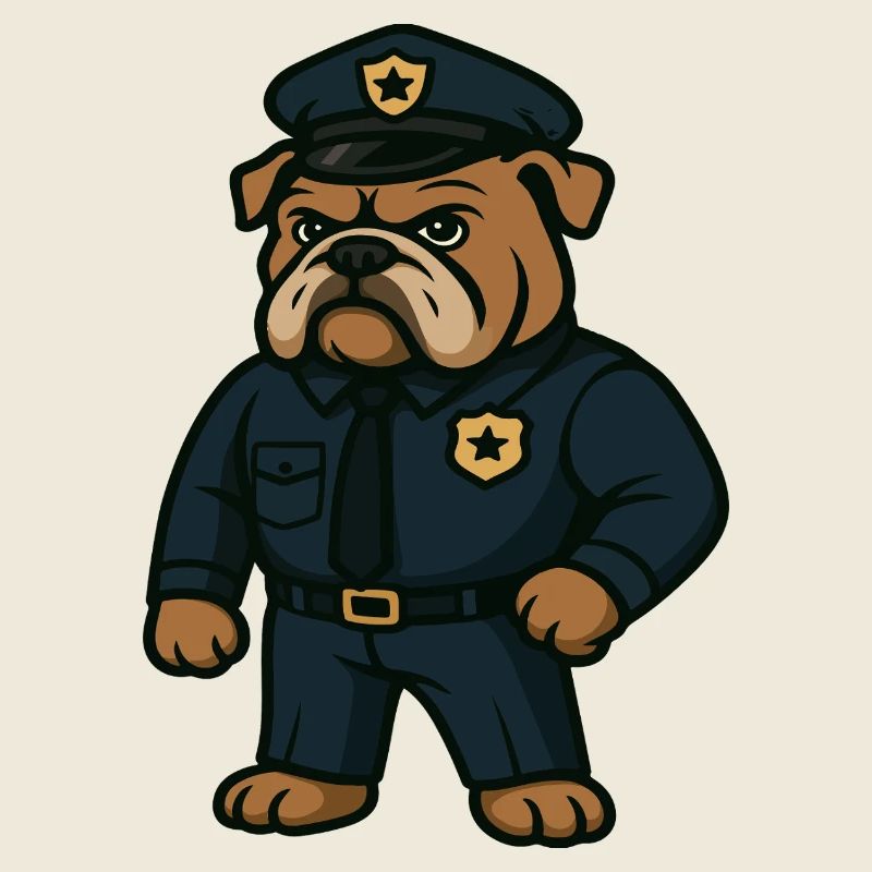 Mascotte de bouledogue policier Application de la loi Design