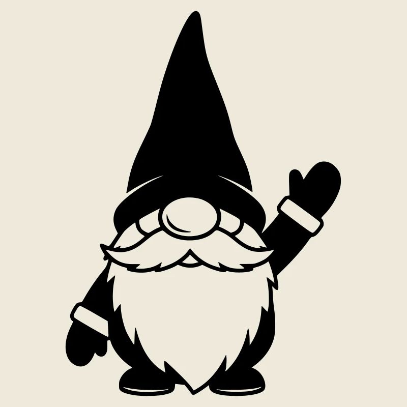 Funny gnome waving illustration