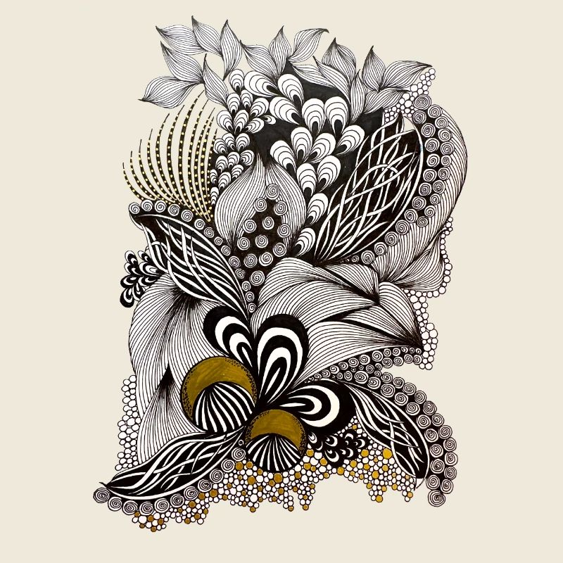 Ornamental Floral Pattern Gold