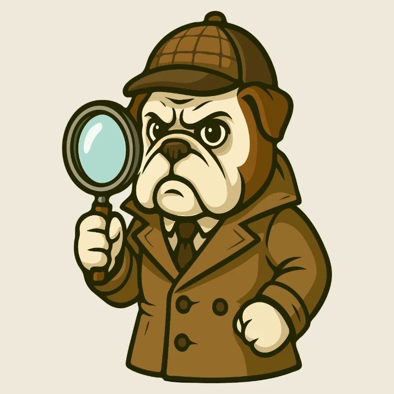 Detective Bulldog with Classic Sherlock Look
