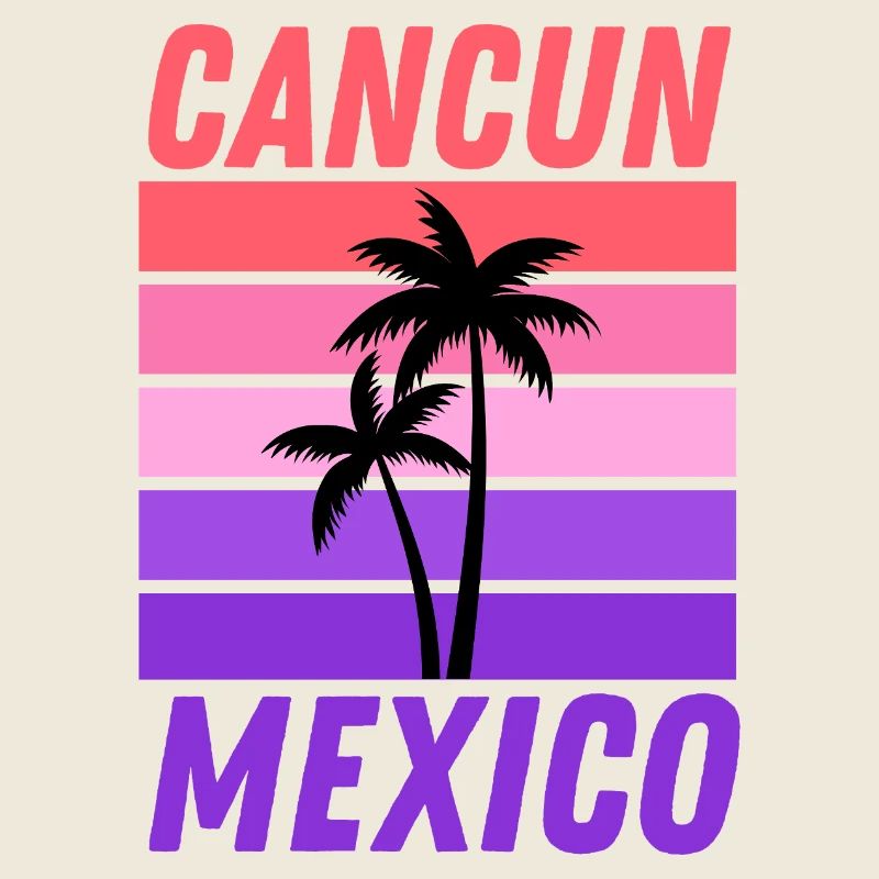 Cancun Mexico Sunset Vintage-Palmen