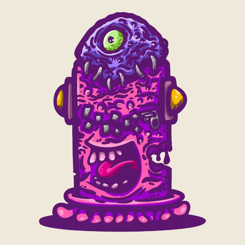 Violettes psychedelisches Monster