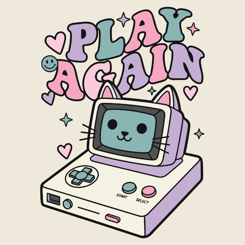 Play Again Katze Retro