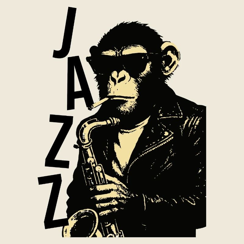Un singe saxophone joue du saxophone