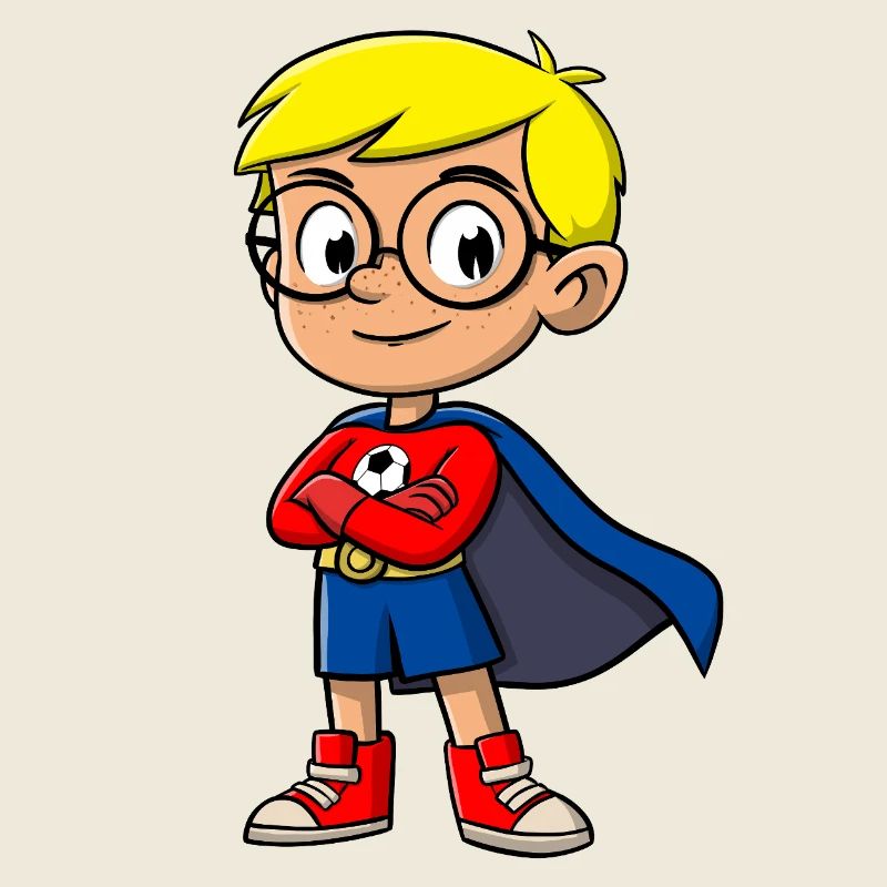 Kleiner Superheld mit Brille