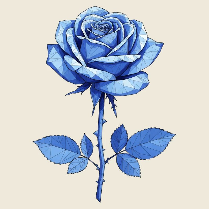 Geometric Blue Rose