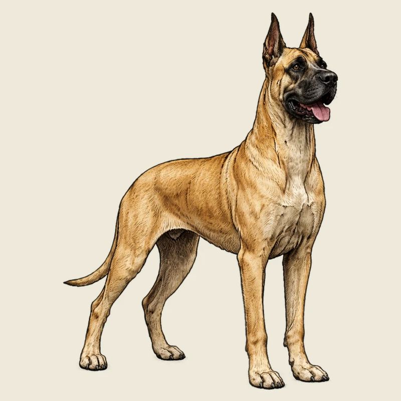 Illustration vintage de Dogue Grand – Élégance & Puissance