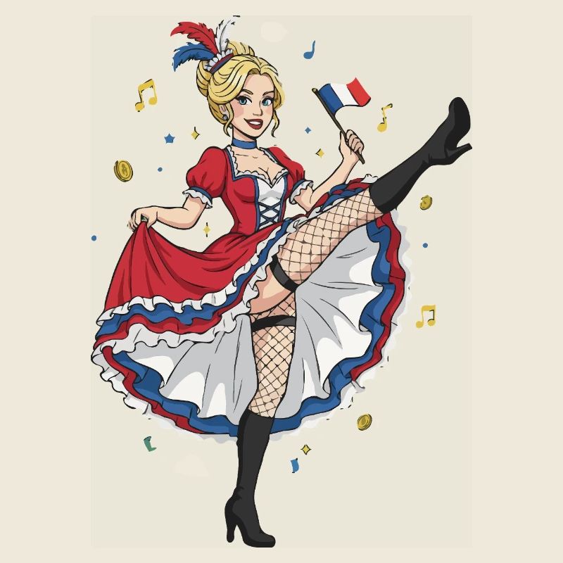 Can dancer French flag