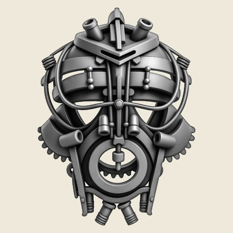 ROBOT MASK #1 - black & white